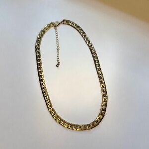 Gold-Tone Chunky Chain Necklace - Pre-Owned, Adjustable Length, Good Condition